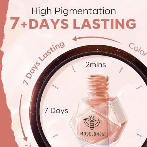 modelones Jelly Nail Polish of 6 Colors Sheer Nude Mini Nail Polish Set Natural Jelly Red Pink Brown Colors Quick Dry Fingernail Polish for DIY Fall Winter Nail Art Salon Home Gift for Women Girl