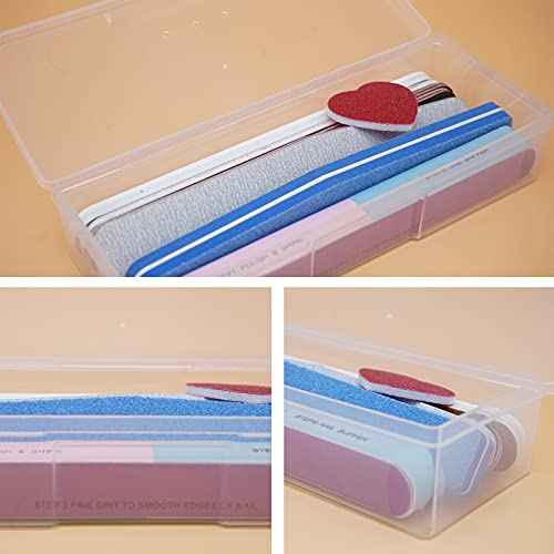 Clear Manicure Tool Box, Personal Nail Box Storage Case for Organizing, Plastic Nail Tool Box for Manicure Pedicure Kit (4pcs)
