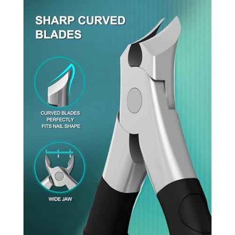 22MM Wide Jaw Toe Nail Clippers for Thick Nails,Podiatrist Ingrown Toenail Tool for Seniors,Professional Heavy Duty Nail Trimmer Cutter for Men,Ergonomic Antl-Slip Handle (Black)