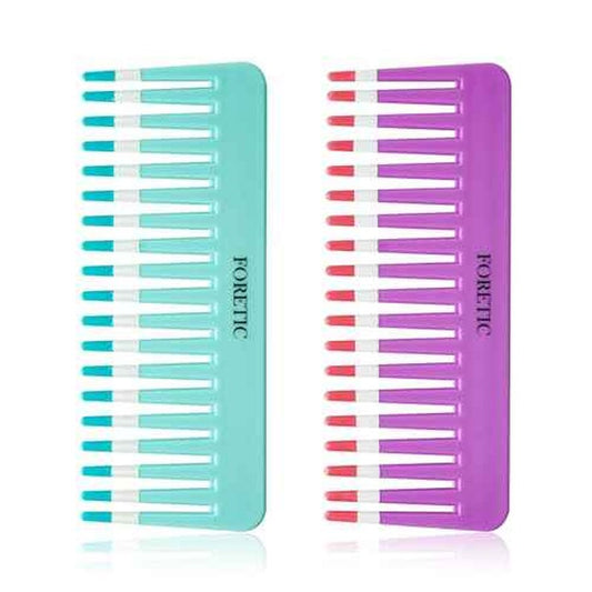 2-Pack Wide-Tooth Anti-Static Comb Set-6.1inch Handle-Free Design, Suitable for Curly, Wet & Dry Hair, Portable Travel Detangling Comb (Purple+Blue)
