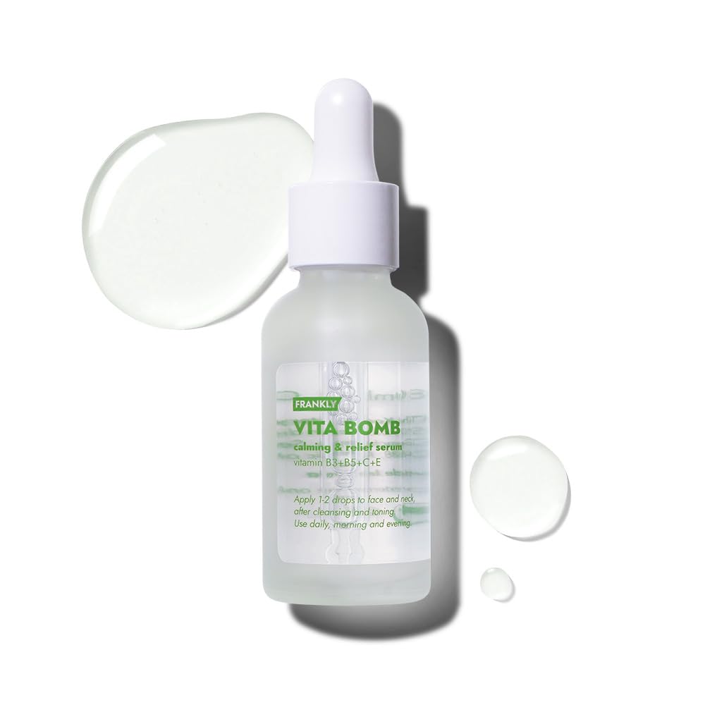 Vita Bomb Serum - Calming Revitalizing Complex with Vitamins B3, B5, C, E - Soothes & Evens Skin Tone | Vegan, Hypoallergenic, 1.01 fl. Oz.
