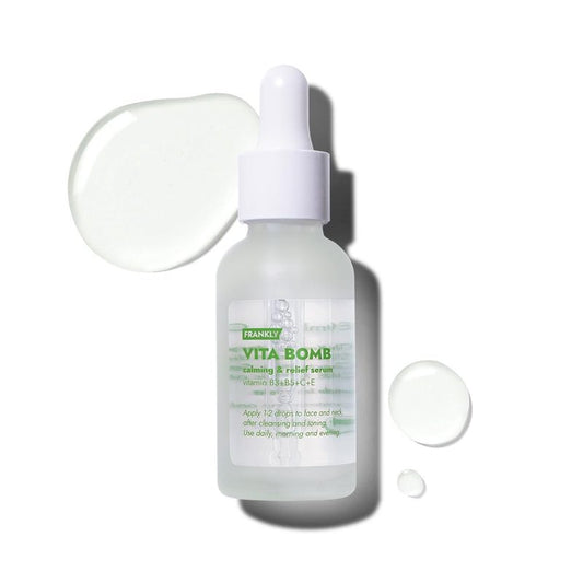 Vita Bomb Serum - Calming Revitalizing Complex with Vitamins B3, B5, C, E - Soothes & Evens Skin Tone | Vegan, Hypoallergenic, 1.01 fl. Oz.