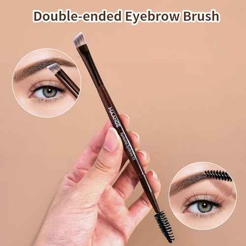 MAANGE Makeup Brushes 16 Pcs Premium Synthetic Makeup Brush Set Foundation Brush for Liquid Powder Concealer Precision Eyeshadows Blending (Coffee)