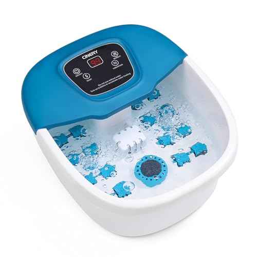 FIAHNG Foot Spa Massager with Heat, Bubbles, Vibration & Pedicure Foot Spa Massager for Feet Stress Relief