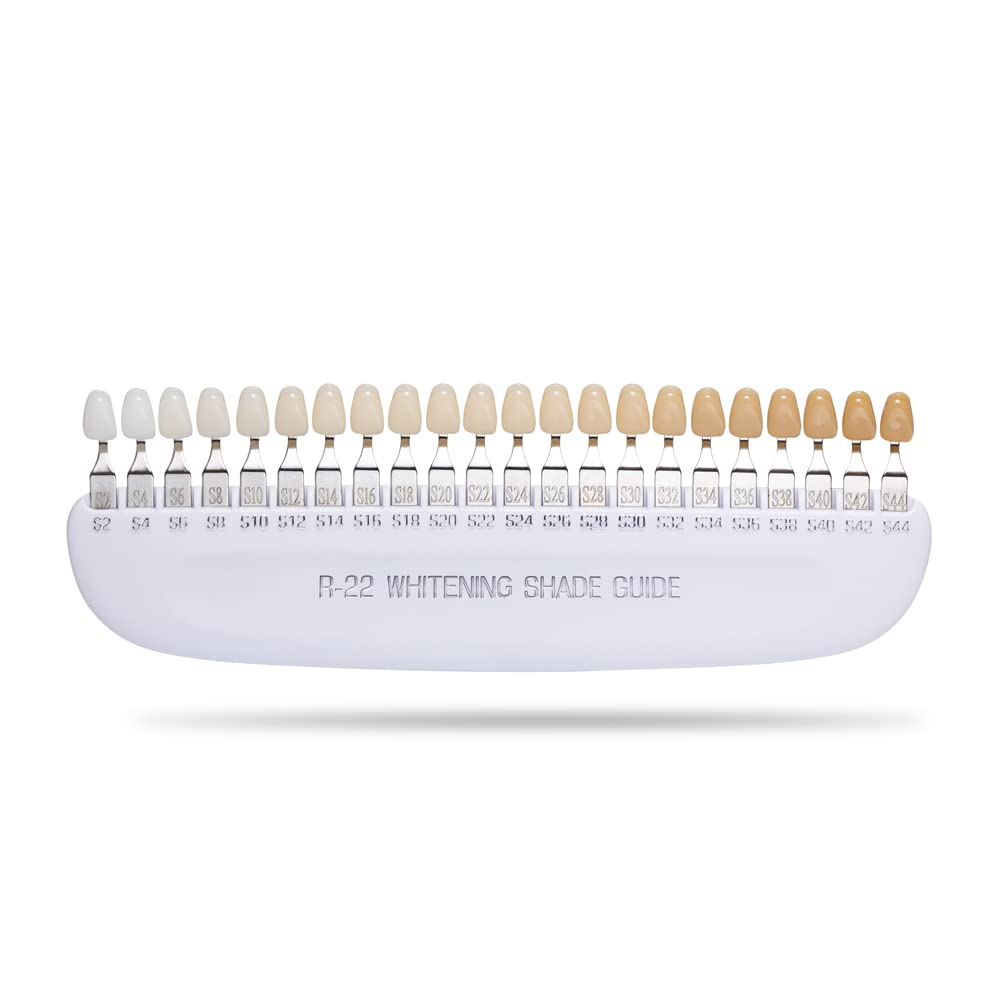 Teeth Whitening Shade Guide Professional 3D R-22 Tooth Whitening Shade Chart with 22 Colors - Tooth Bleaching Shade Chart