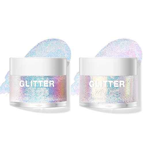 2 Pack Body Glitter Gel - Cosmetic-Grade, Color Changing Christmas Glitter Makeup for Face, Body, and Hair, Safe and Easy to Use, Perfect for Festivals Parties (01 Golden Mirage + 02 Stardust Pink)