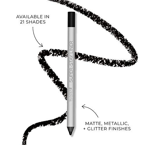Wunder2 SUPER-STAY LINER Makeup Eyeliner Pencil Long Lasting Waterproof Eye Liner, Color Emerald Green Glitter