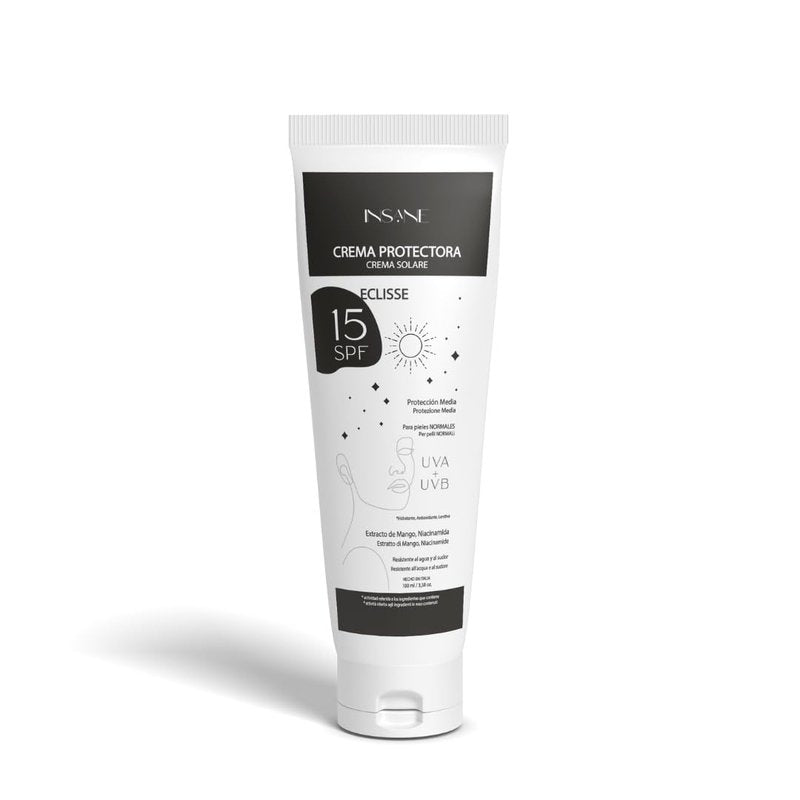 INSANE GLOW Mineral Sunscreen SPF 15 with Non-Nano Filters — Broad Spectrum UVA/UVB support, Niacinamide — Mango Extract & Rice Bran Oil — Matte Finish, Water & Sweat Resistant — 3.38 fl oz