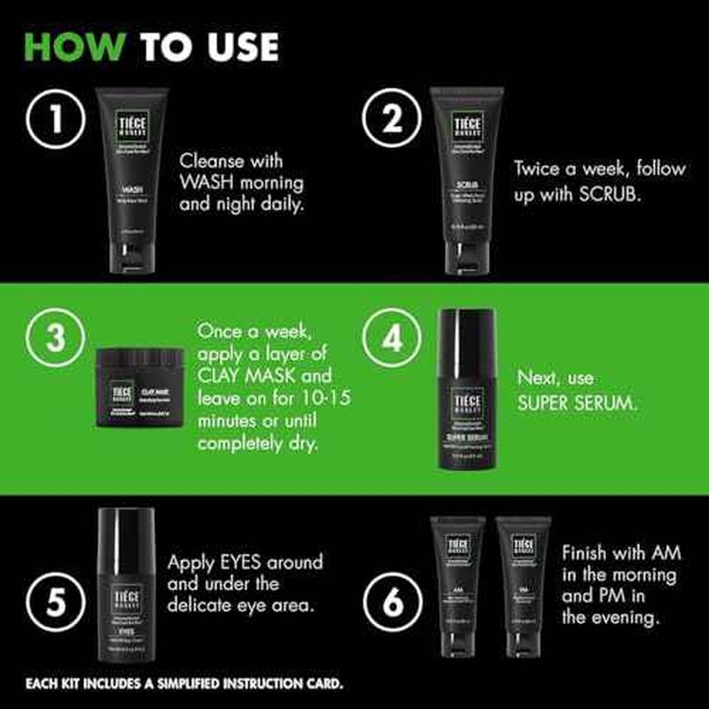 Tiege Hanley Skin Care Gift Box for Men, Platinum Gifting Skincare Set With Face Wash, Scrub, Am & PM Moisturizer, Eye Cream, Lip Balm, Clay Mask, Serum, & Glycolic Pads, Men¡¯s Skin Care, 11 Piece Set