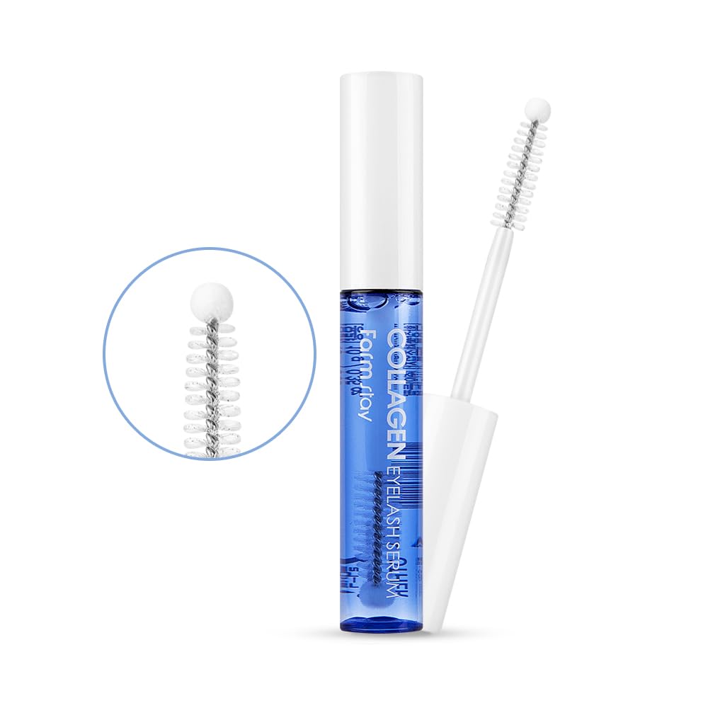 Farmstay Collagen Eyelash Serum - Highly-concentrated serum for eyelashes, Lash Growth Enhancer for Longer, Thicker, Stronger Lashes, Nourishing, Strengthening, K-Beauty, 0.35 fl. oz