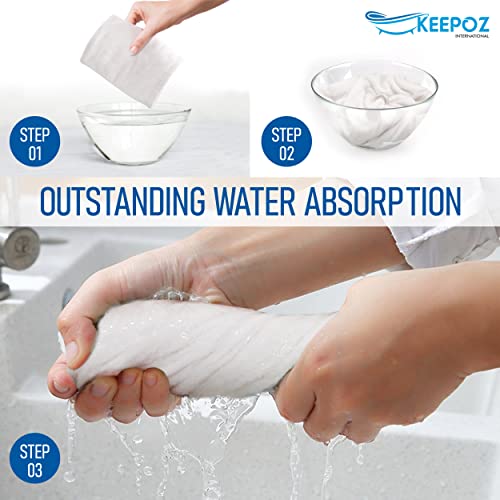 KEEPOZ 100% Cotton Hair Towel Wrap Quick Dry Super Absorbent Turban Head Wrap for Women with Button, Anti Frizz, Hair Cap for Curly, Long & Thick Hair (White, 1 Pc)