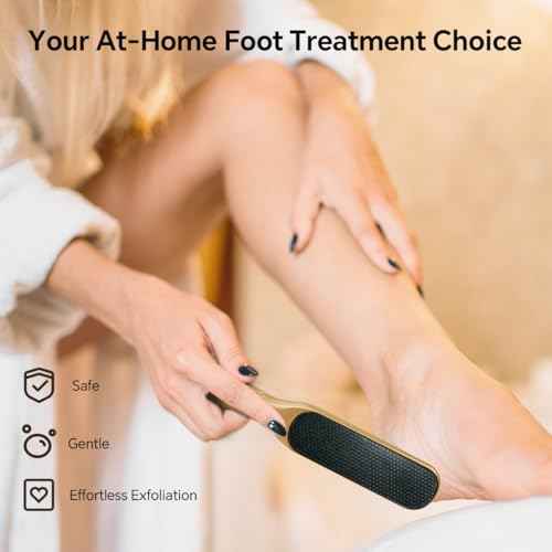 Nano Glass Foot File, Foot Callus Remover, Double Sided Pedicure Tools for Feet, Dual Use of Dry and Wet, Professional Hygienic Foot Scrubber to Achieve Smooth, Silky Feet Instantly (Golden)