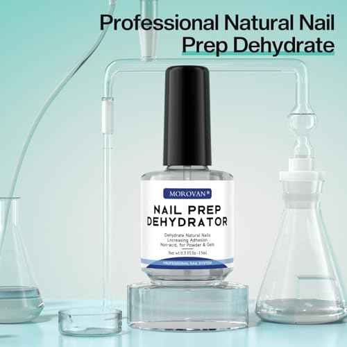 Morovan Acid Free Professional Nail Dehydrator Prep for UV Gel Polish Acrylic Nails Fast Dry Natural Nail Primer Base Varnish Manicure Bonder 0.5 oz