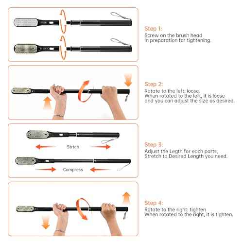 Toe Gap Cleaning Brush, 18.82"-25.98" Telescopic Toe Cleaning Brush Long Handle, Toe Scrubber for Deep Cleaning and Exfoliating for Women and Men, Elderly