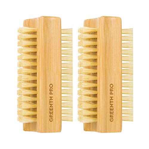 Bamboo Nail Brush£¬2PCS Two-side Firm Nature Wooden Sisal Scrub Brush for Toes and Nails,Cleaning Nail Brush