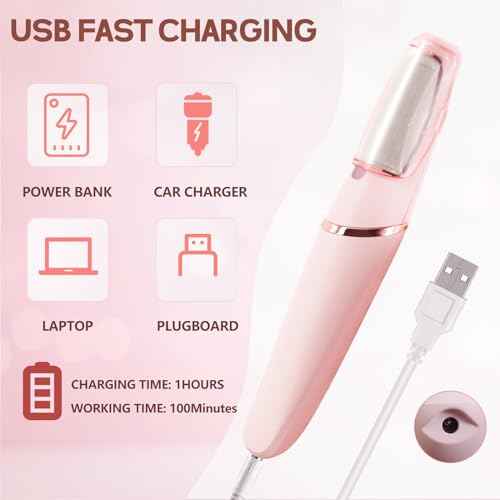 Callus Remover for Feet, ZABOUL Electric Foot Callus Remover Rechargeable Pedicure Tools Smooth Pedicure Wand Electronic Foot File, Feet Care for Removes Dry Hard & Dead Skin Ideal Gift