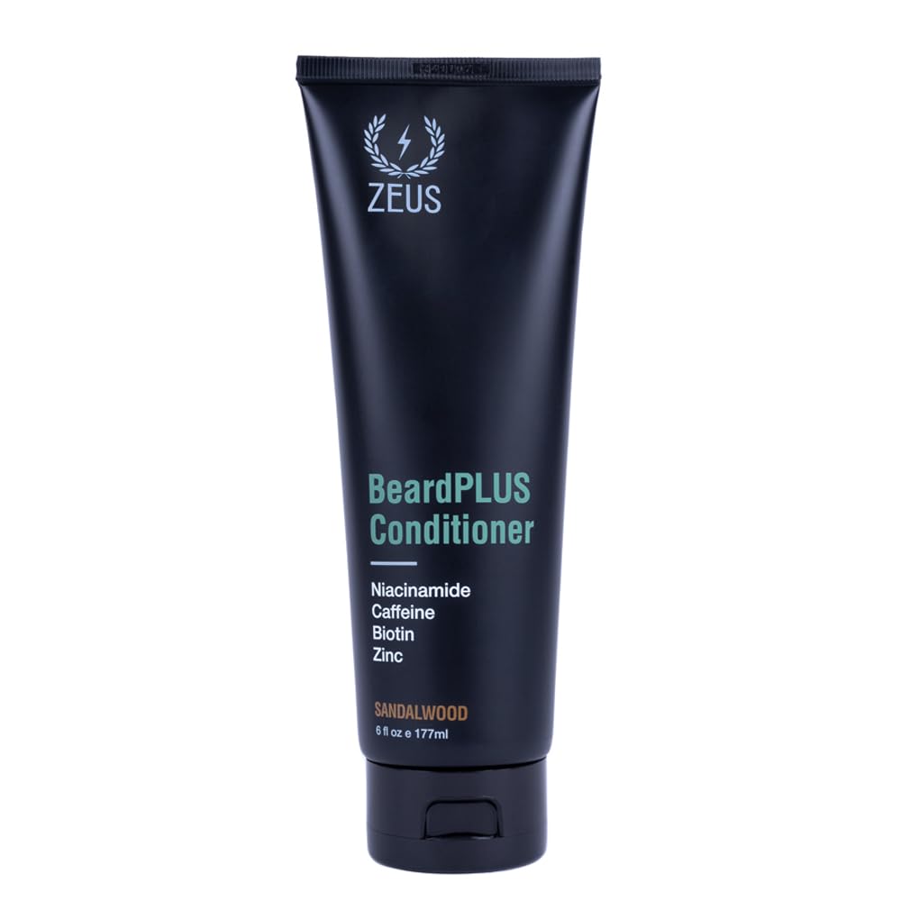 ZEUS BeardPLUS Conditioner for Men - Biotin & Caffeine Beard Growth Treatment | 6 oz for Thickness & Hydration