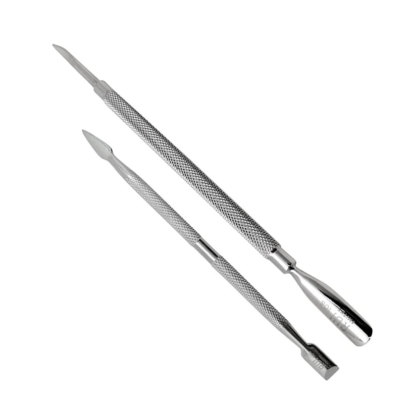 Professional Double-Ended Stainless Steel Cuticle Pusher - Metal Nail Tool Bundle | Styles 104 & 106