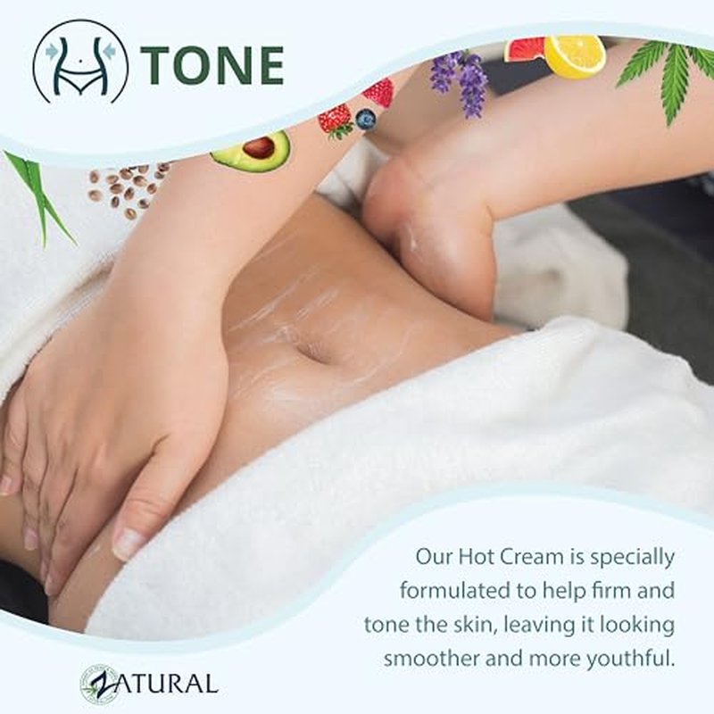 Zatural Hot Cream Muscle Rub Slimming Cream Body Wraps Belly and Skin Firming Professional Therapeutic Grade-Doctor Formulated (32 Ounce)