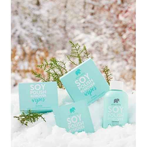 ella+mila Soy Nail Polish Remover Wipes Non-Acetone Lint Free Nail Wipes - Non-Toxic Fingernail Polish Remover - Unscented & Enriched with Vitamins A,C & E (12 Pack)