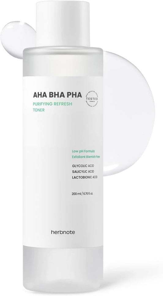AHA BHA PHA Purifying Refresh Toner - Exfoliating Toner with Niacinamide for Breakouts | 6.76 fl. oz