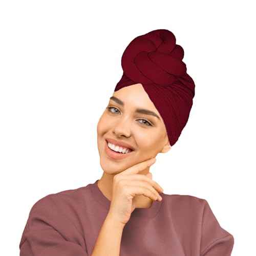 Women Turbans and Head Wraps, Women African Turban Flower Knot Pre-Tied Bonnet Beanie Cap Headwrap