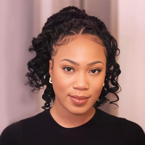 ToyoTress Boho Island Twist Crochet Hair - 14 Inch 8 Packs Natural Black Boho Havana Twist Crochet Braids Synthetic Braiding Hair (14 Inch,1B-8P)