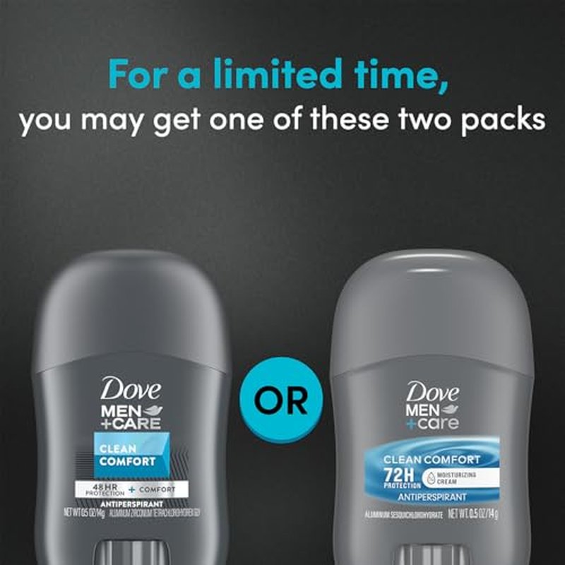 Dove Men+Care Clean Comfort Antiperspirant, 36-Pack ??Men¡¯s Mini Deodorant, Travel Size, Bulk, 72H Protection, 0.5 Oz Ea