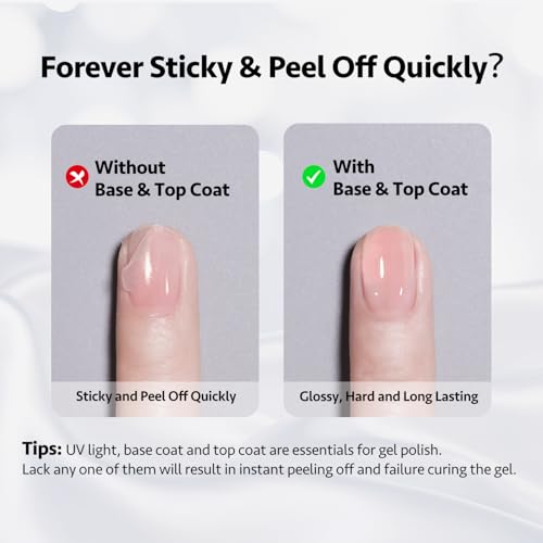 GAOY Clear Builder Gel for Nails, 16ml Nail Strengthener in a Bottle, Nail Extension Hard Gel, Soak Off Long Lasting UV Light Cure, Base Coat Top Coat Needed