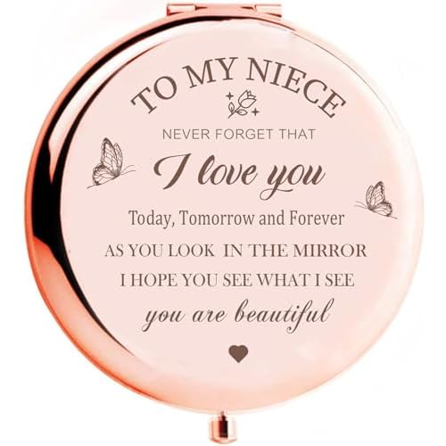Niece Compact Mirror - Makeup Mirror Gifts for Niece from Aunt, Birthday & Christmas
