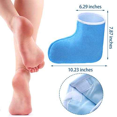 Paraffin Wax Mitts for Hand and Feet Paraffin Mitts and Booties Terry Cloth Booties Essential Oil Gloves for Hand Foot Care Spa Pedicure Thermal Treatment Wax Accessories(Blue)