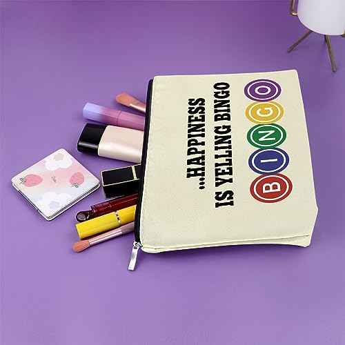 3PCS Bingo Gifts Makeup Bag Bingo Game Gifts for Adults Lucky Bingo Gifts for Friend Birthday Gifts for Bingo Player Cosmetic Bag Bingo Themed Gifts for Grandma Gambler Christmas Gifts Travel Pouch