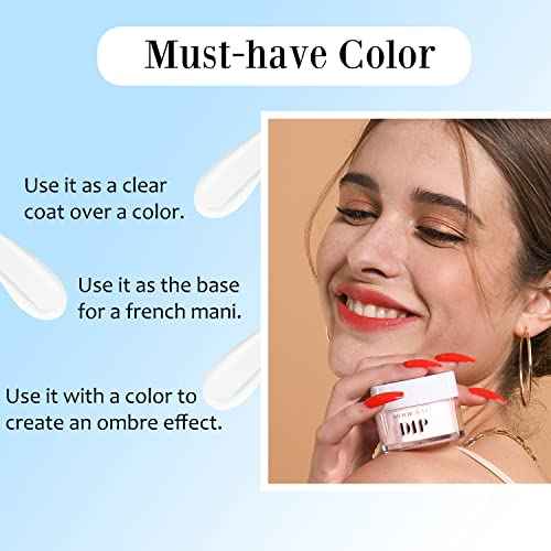 AZUREBEAUTY Clear Dip Powder for Nails, Essential Transparent Dipping Build Powder Crystal French Art Starter Manicure Beginner DIY Salon Home Gift, 1 Oz/28g