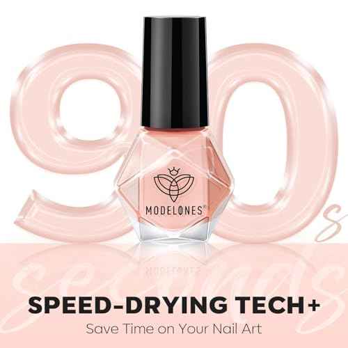 modelones Jelly Nail Polish of 6 Colors Sheer Nude Mini Nail Polish Set Natural Jelly Red Pink Brown Colors Quick Dry Fingernail Polish for DIY Fall Winter Nail Art Salon Home Gift for Women Girl