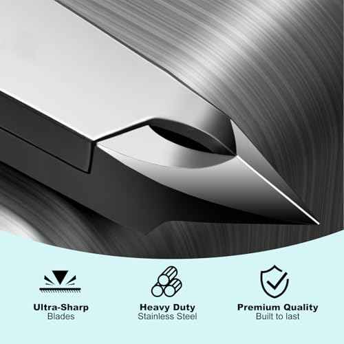 Cbiumpro 5-Pack Cuticle Trimmer Set with Pusher, Cutter, Scraper, Nipper, Clipper, Professional Stainless Steel Cuticle Remover Tools Kit for Fingernails & Toenails - with Case