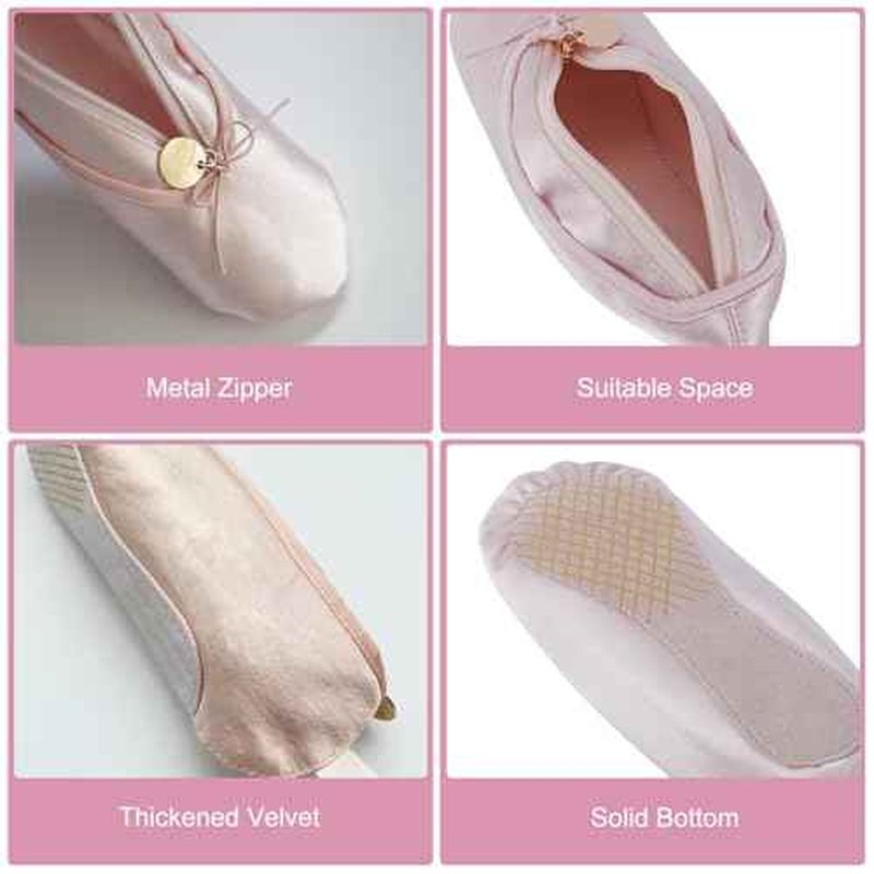 Pink Ballet Dance Shoe Makeup Bag Recital Gifts for Girls Women, Ballerina Slipper Pouch Dancer Stuff (Pink1)