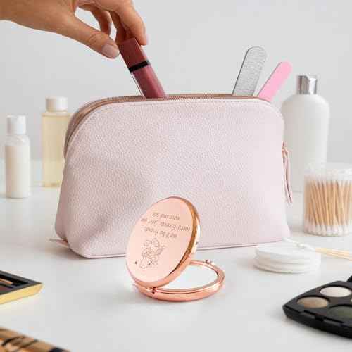 Funny Little Bear We'll be Friends Until Forever Travel Compact Pocket Makeup Mirror, Winnie The Pooh Engraved Compact Mirror for Sister Women Best Friends Girls Daughter Birthday