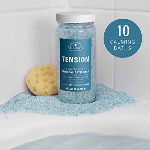 Village Naturals Therapy Tension Concentrated Mineral Bath Soak, Cedar Citrus Scent, 20 Oz, Pack of 3