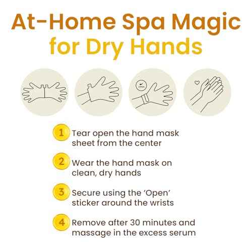 Repairing Hand Mask for Dry Cracked Hands, Hand Masks with Shea Butter, Jojoba Oil & Vitamin E, Moisturizing Gloves, Skin Care Gifts for Women & Men, Self Care Gifts for Women (6 Pairs)