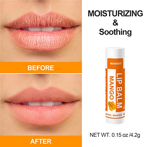 Yopela 56 Pack Natural Lip Balm in Bulk with Vitamin E and Coconut Oil - Moisturizing, Soothing, and Repairing Dry and Chapped Lips - 14 Flavors - Non-GMO Valentine's Gift