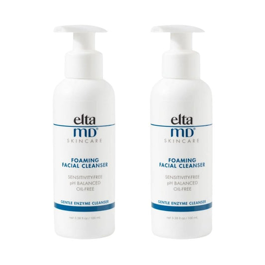EltaMD Foaming Facial Cleanser Face Wash, Gentle Foaming Face Wash and Makeup Remover, Oil Free, 3.38 oz Pump (Pack of 2)