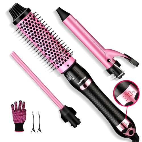 Upgraded Thermal Brush 1.5 Inch for Travel, Heated Round Brush for Blowout Look, Dual Voltage, LED Display, 7 Temp Setting, Detachable Heated,Tourmaline Ceramic