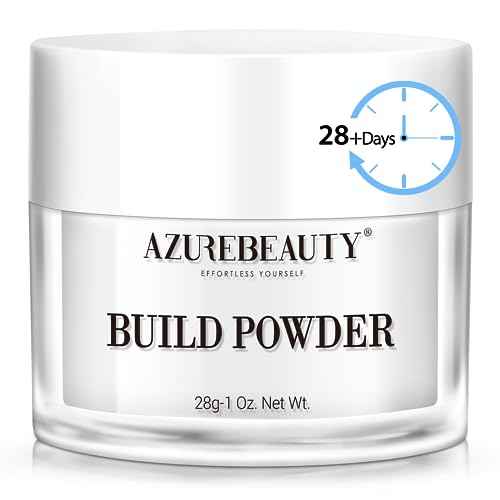 AZUREBEAUTY Clear Dip Powder for Nails, Essential Dipping Build Powder for 28+ Long-Lasting Nail Art Manicure Salon DIY at Home with Transparent Crystal Color, 28g/1Oz