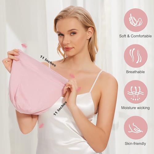 Silk Bonnet for Sleeping Women, Adjustable Silky Satin Lined Sleep Cap, Silk Hair Wrap Slouch Beanie Hat