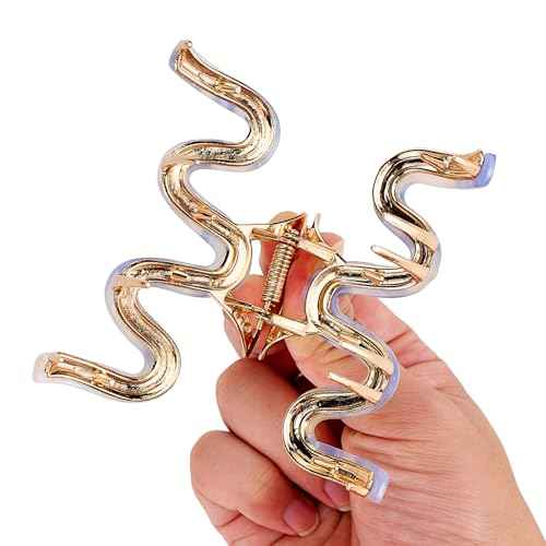 Metal Hair Clips, Cellulose Acetate Leopard Print Claw Clips for Women Large Tortoise Shell Non-Slip Catch Barrette Jaw Clamp Styling Clamps Accessories for Curly, Thick Hair (2 Pack)