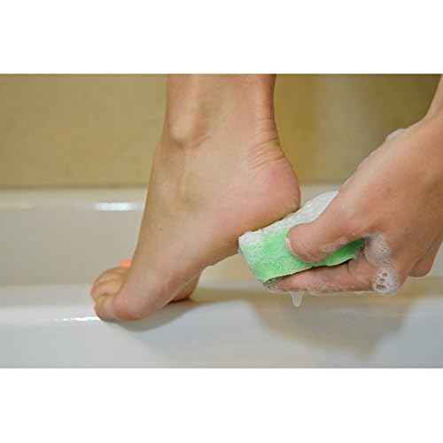 Spongables Pedi Scrub Foot Exfoliating 20+ Wash Sponge, Citron Eucalyptus, 3 Count
