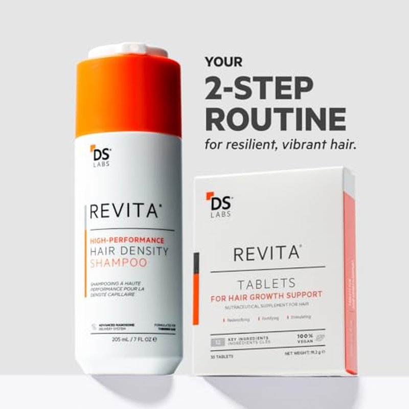 DS Labs Revita Shampoo & Revita Tablets Kit, 205mL & 30 Tablets ? Scalp First Cleanse & Daily Supplement for Fuller Looking, Thicker Looking Hair, Sulfate & Silicone Free, for Men & Women