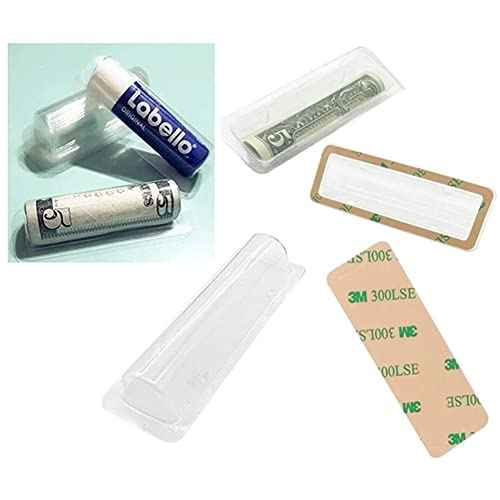 WESAPPINC Clear Chapstick Pouch Plastic Lip Balm Pouches for Gift Cards & Money Cards,Lip Balm Plastic Cover with Adhesive (35PACK)