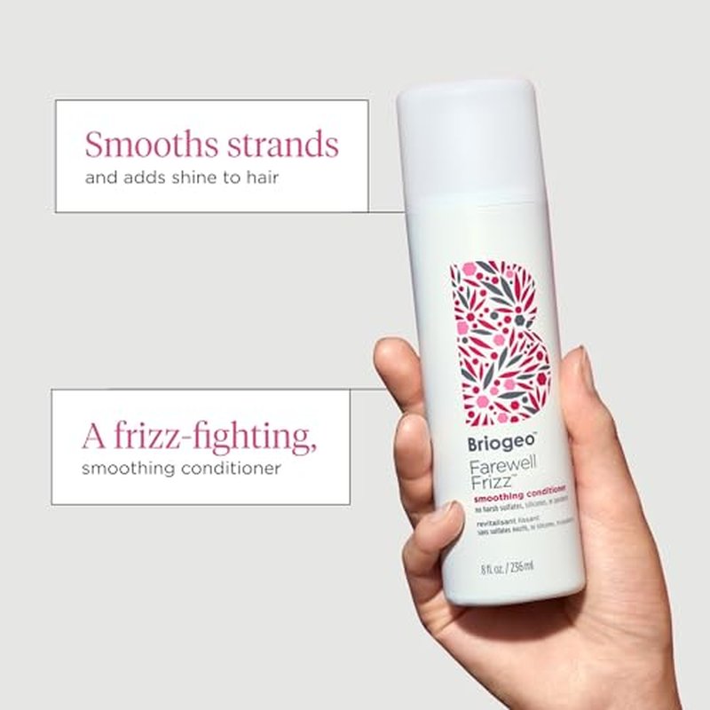 Briogeo Farewell Frizz Smoothing Conditioner, Tame Frizz and Restore Shine to Dull, Dry Hair, Nourishes and Smooths, Argan Oil for Shine, Vegan, Cruelty-Free