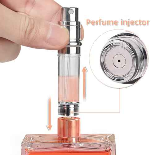 AB00GR 5ml Leather Perfume Atomiser Refillable, Bottom Fill Perfume Bottle, Portable and Leak-proof Suitable for Women and Men (AB00GR 5ml)